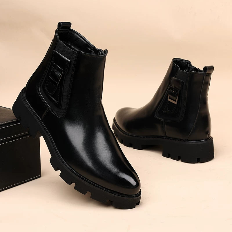 Men's Martin Boots, Height Increasing, Thick Sole