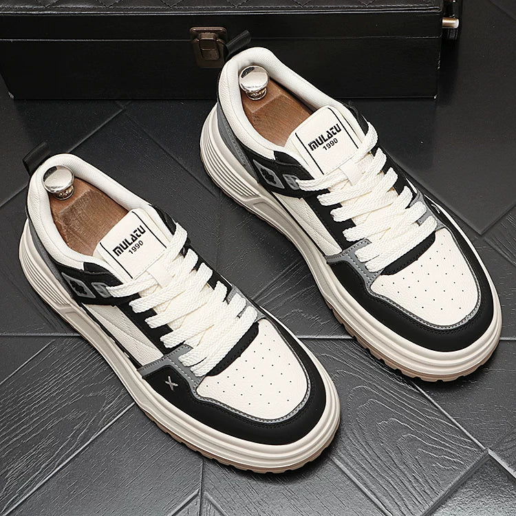 Men's Low-Top Color-Block Athletic Casual Versatile Trendy Skate Shoes