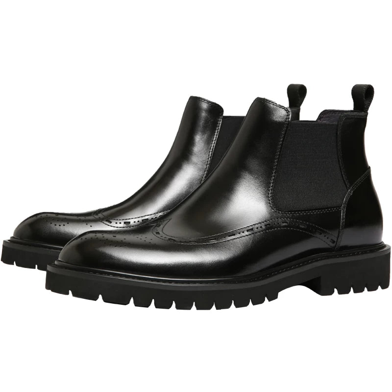 Men's Genuine Leather Chelsea Boots, British Style, Business