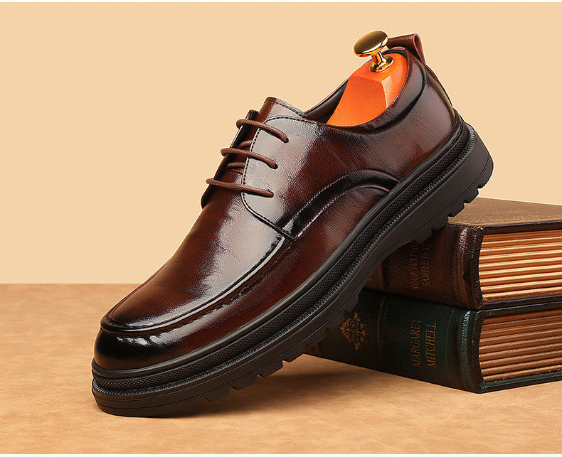 Men's british style versatile formal leather shoes - comfortable wedding groom shoes