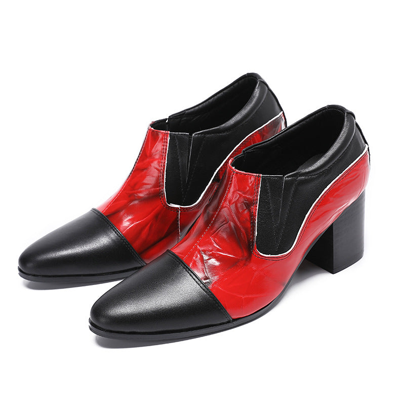 Spring and Autumn three-joint leather shoes men's business formal wear breathable square toe brand handmade wedding shoes groomsmen suit derby shoes