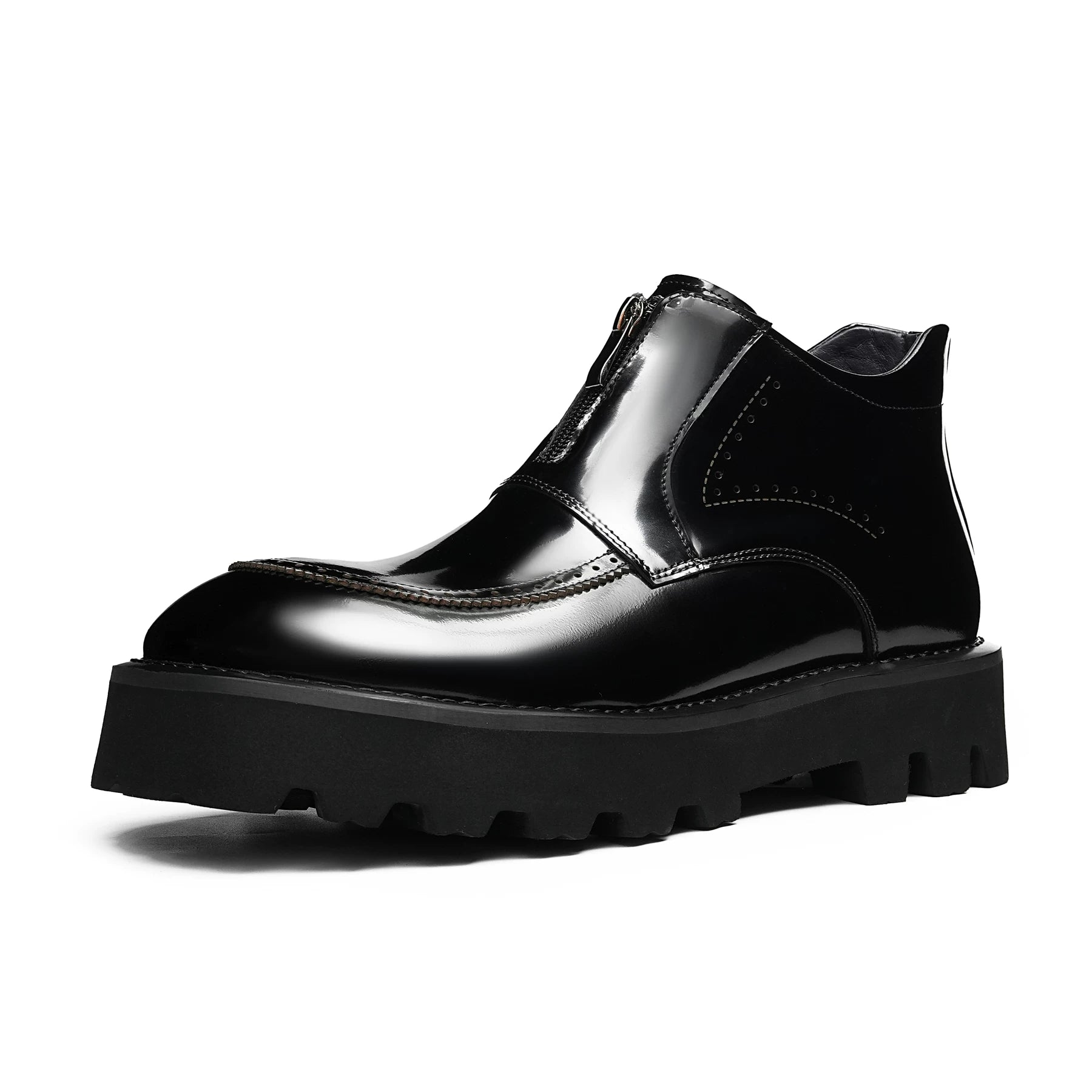 Men's Genuine Leather Martin Boots, Height Increasing, Thick Sole