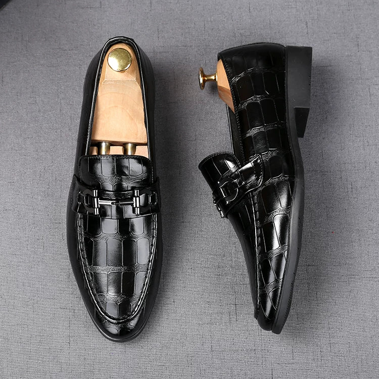 Men's Brown Loafers, Height Increasing, Pointed Toe