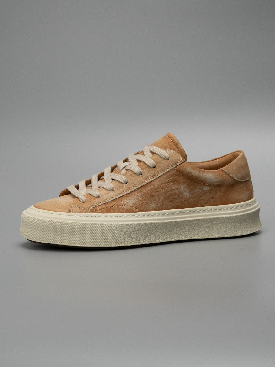European station 2026 new men's genuine leather distressed washed cowhide fashion brown versatile trendy casual skate shoes 11