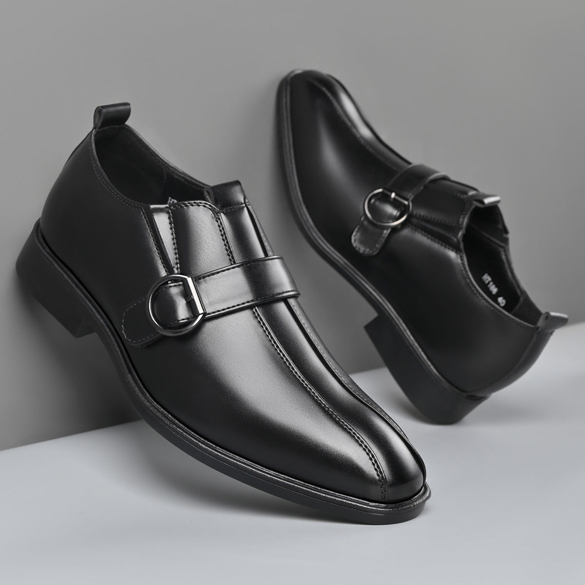 Cross-border e-commerce 2026 autumn new men's business british style pointed toe leather shoes, slip 5