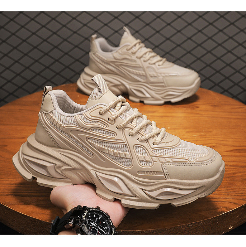 Men's shoes 2026 spring new fashion chunky sole dad shoes men's breathable lightweight running sports casual trendy shoes