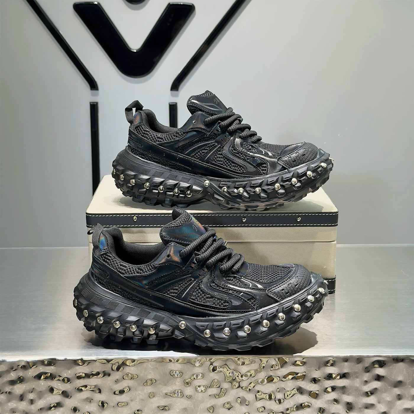 Men's Height-Increasing Platform Mesh Chunky Dad Sneakers Summer
