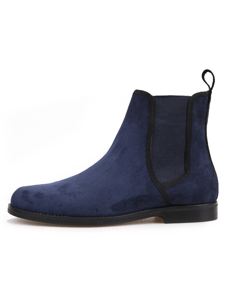Piergitar's new spring and autumn men's cow suede trendy boots British style classic handmade Chelsea short boots