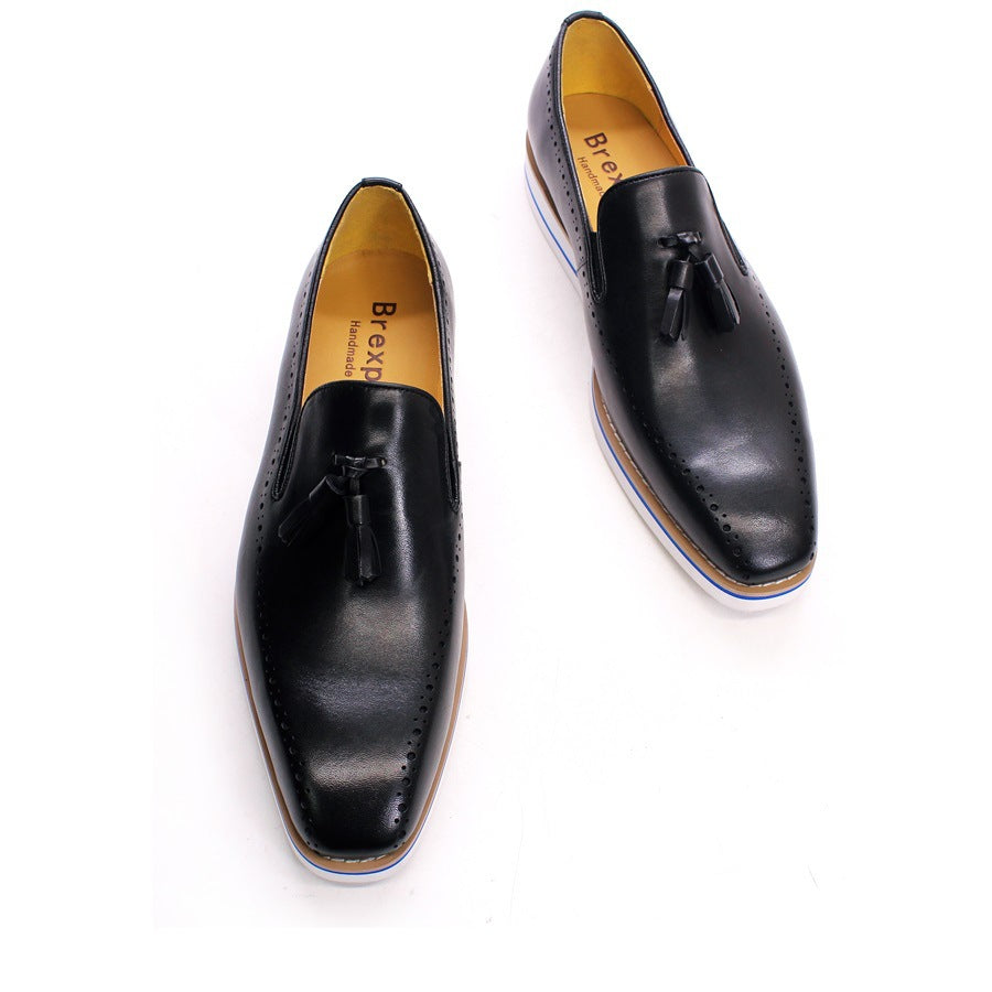 Tassel Loafers Men's Leather Casual Pumps Slip-on British Men Leather Shoes Brown Sneakers Men Shoes