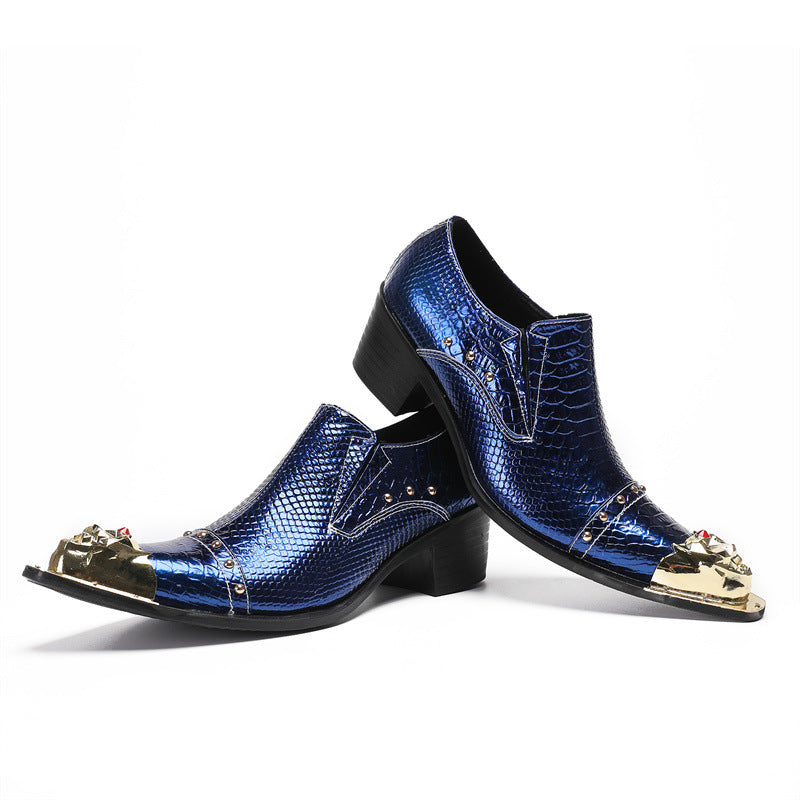 2024 new heightening leather shoes men's formal wear business cowhide high heels wedding groom shoes casual men's shoes large size shoes
