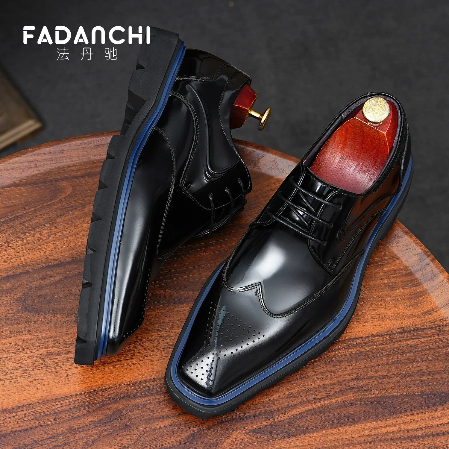 Men's Genuine Leather Leather Shoes, Patent Leather, Business