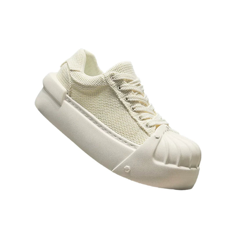 Men's Hidden-Wedge Breathable Mesh Shell-Toe Lightweight Skate Shoes Spring-Summer New