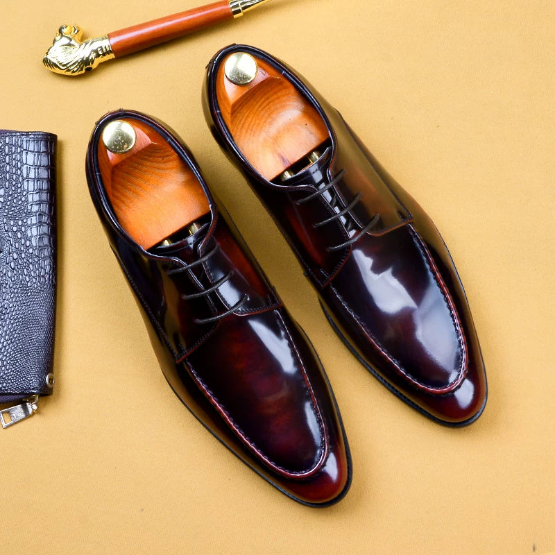 Men's Derby Shoes, Handmade, Pointed Toe