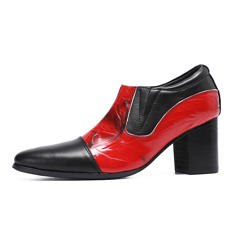Spring and Autumn three-joint leather shoes men's business formal wear breathable square toe brand handmade wedding shoes groomsmen suit derby shoes
