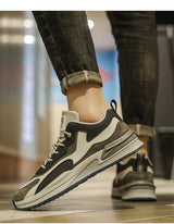 Men's spring 2026 new retro casual running sneakers - versatile winter dad shoes with chunky soles