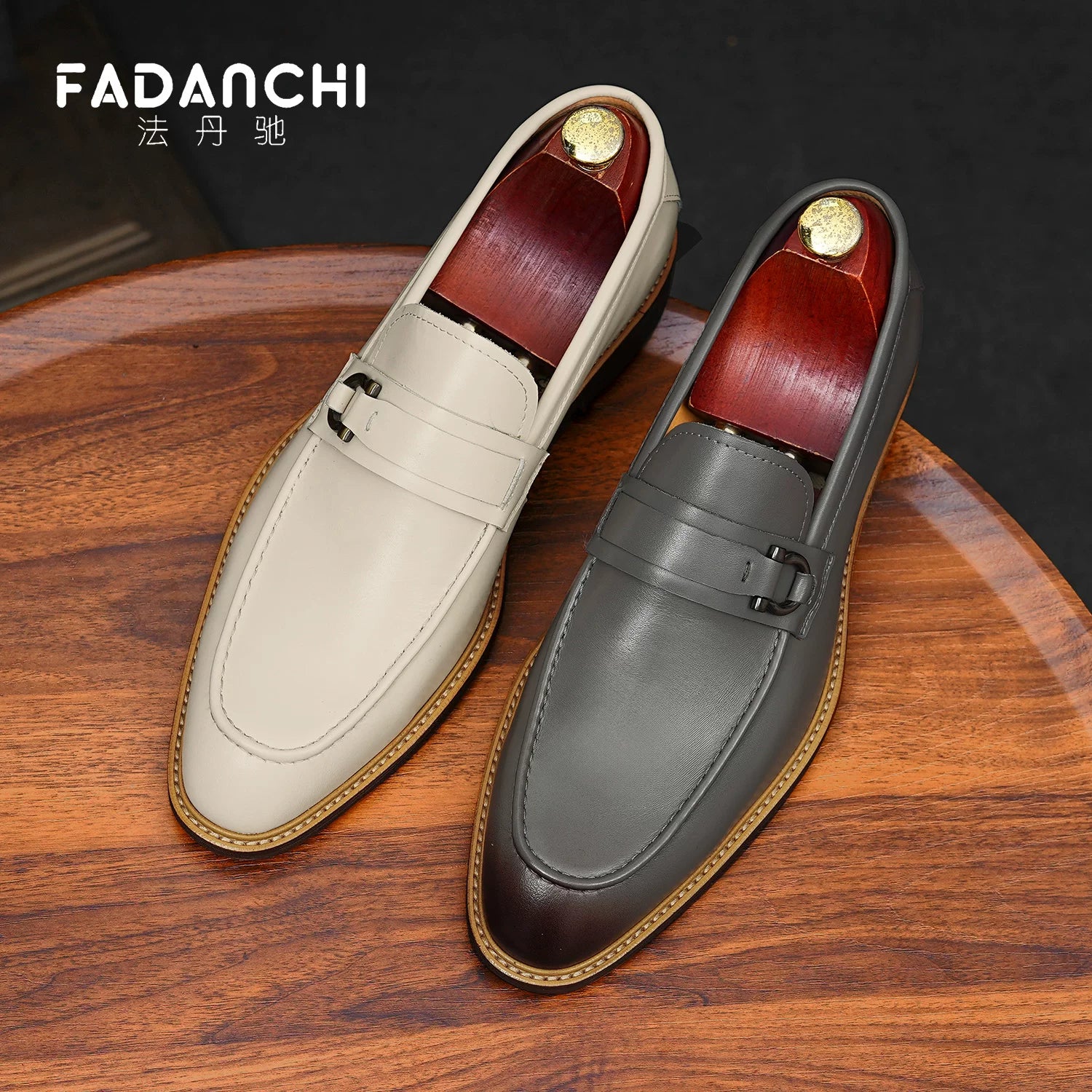 Men's White Genuine Leather Loafers, Breathable, Slip-On