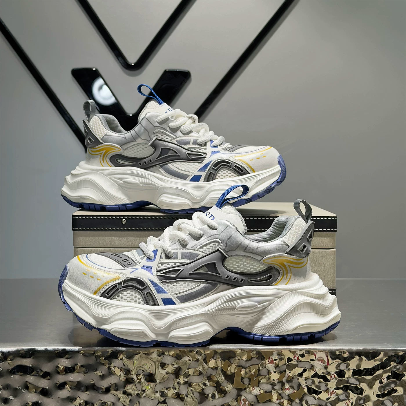 Men's Platform Breathable Mesh Trendy Chunky Dad Sneakers Summer New
