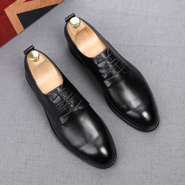 Men's White Genuine Leather Wedding Shoes, Height Increasing, Soft Sole