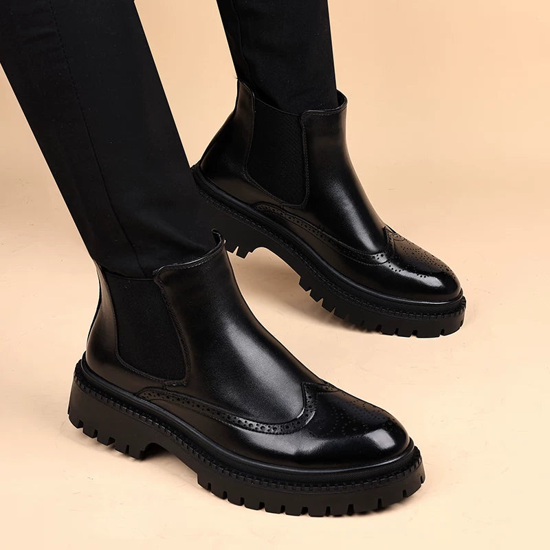Men's Martin Boots, Height Increasing, Slip-On