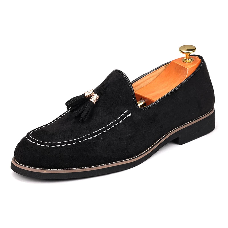 Men's Suede Loafers, Pointed Toe, Slip-On