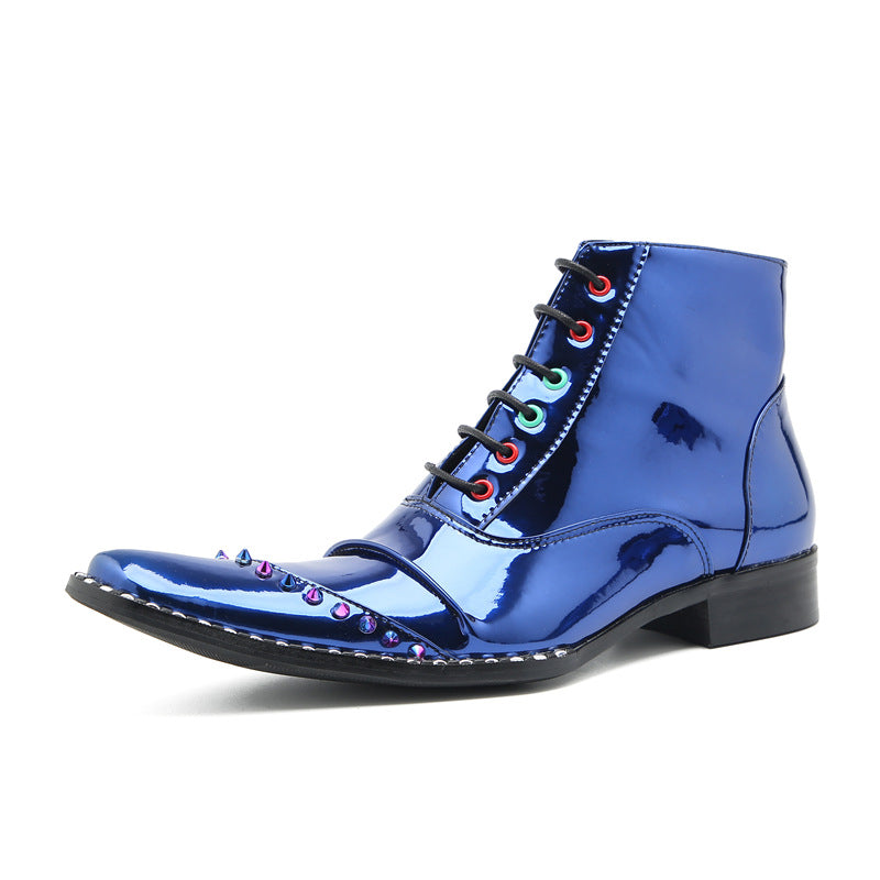 Chelsea boots men's shoes autumn and winter men's leather shoes Martin boots high-top British style outdoor tooling black waterproof leather boots