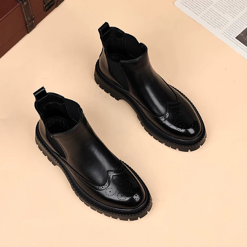 Men's Martin Boots, Height Increasing, Slip-On