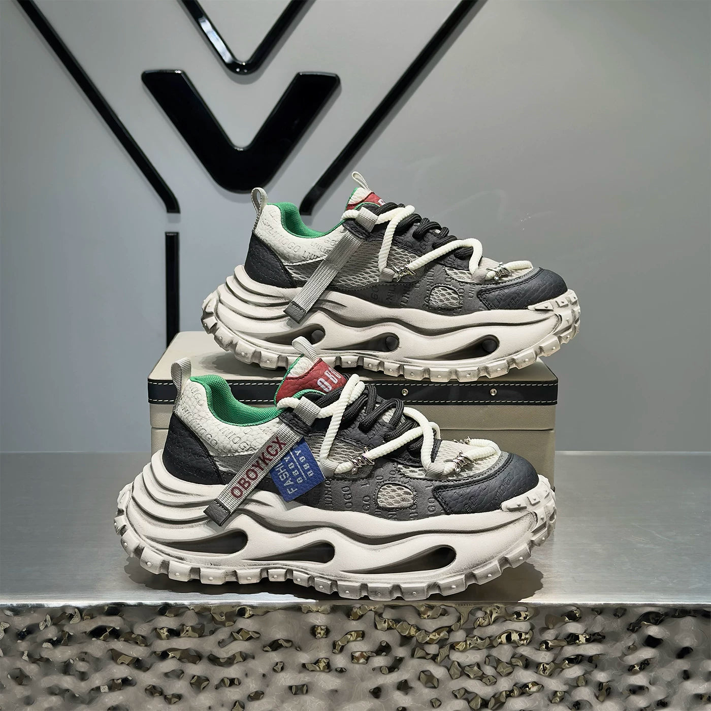 Men's Platform Mesh Retro Chunky Dad Sneakers New