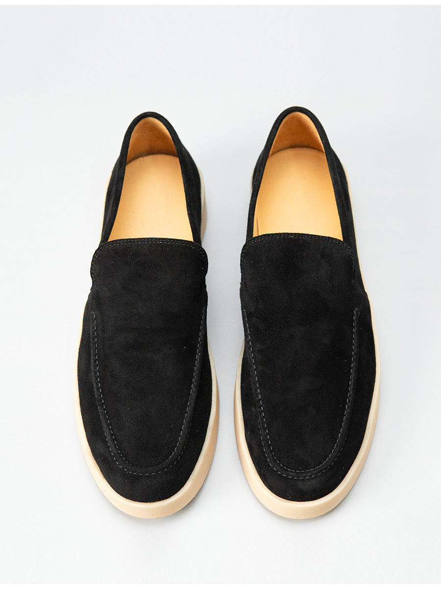 6509a-1 premium velvet loafers - cashmere slip-ons for men - handmade trendy shoes - business casual versatile leather shoes