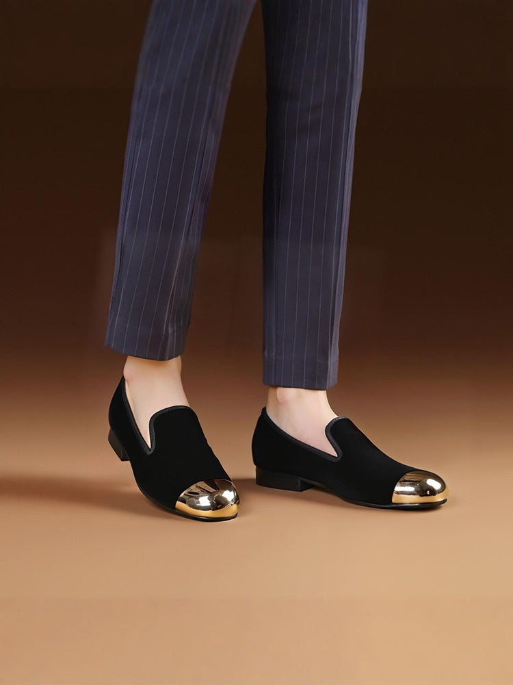 New British Style Metallic Sequin Loaf Men's Shoes European and American Large Size Velvet Lazy Shoes Trendy Low-top Shoes