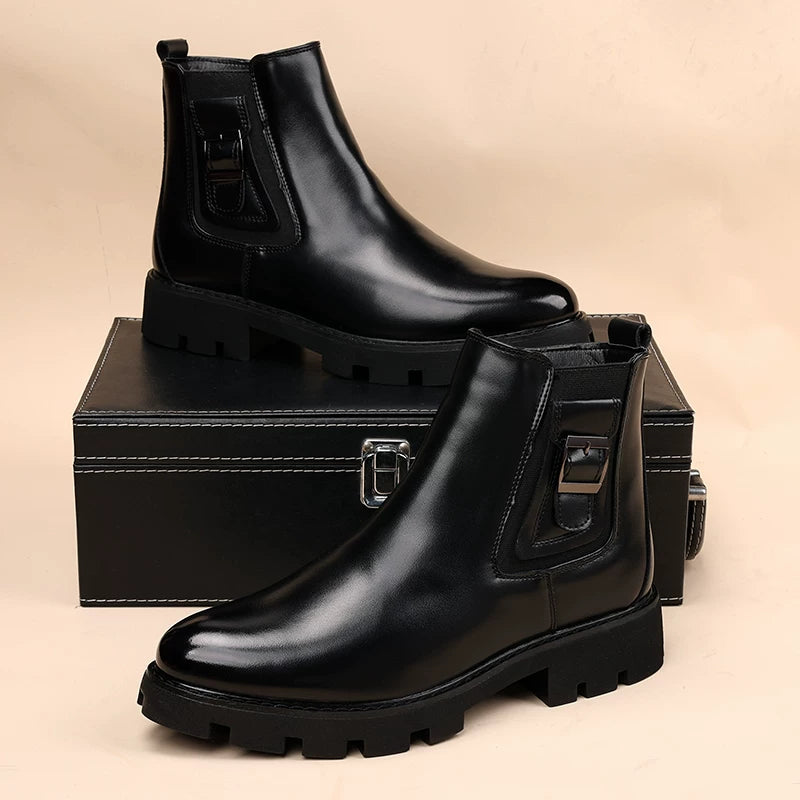 Men's Martin Boots, Height Increasing, Thick Sole
