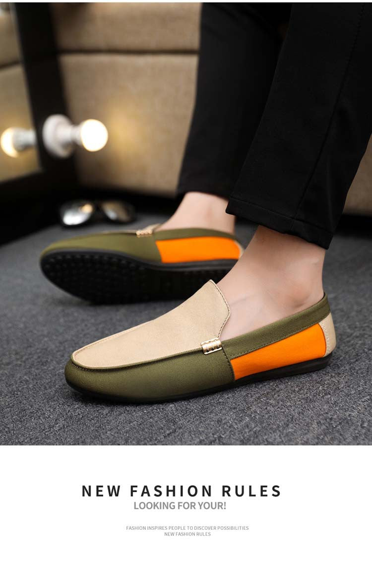 Spring/summer casual sneakers, trendy loafers, men's slip-ons, moccasins, one-step shoes, men's foot