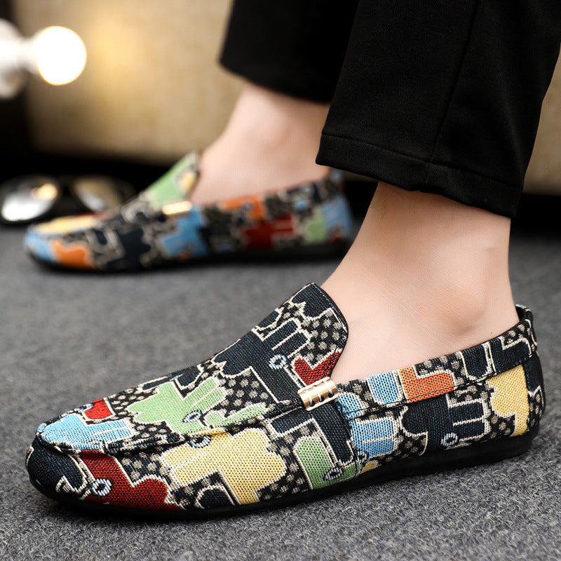 Spring/summer casual sneakers, trendy loafers, men's slip-ons, moccasins, one-step shoes, men's foot 4