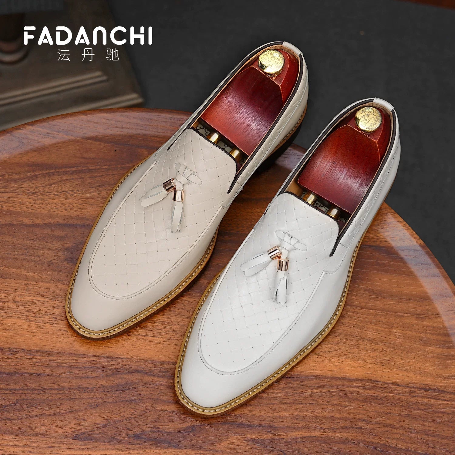 Men's White Genuine Leather Loafers, Breathable, Slip-On