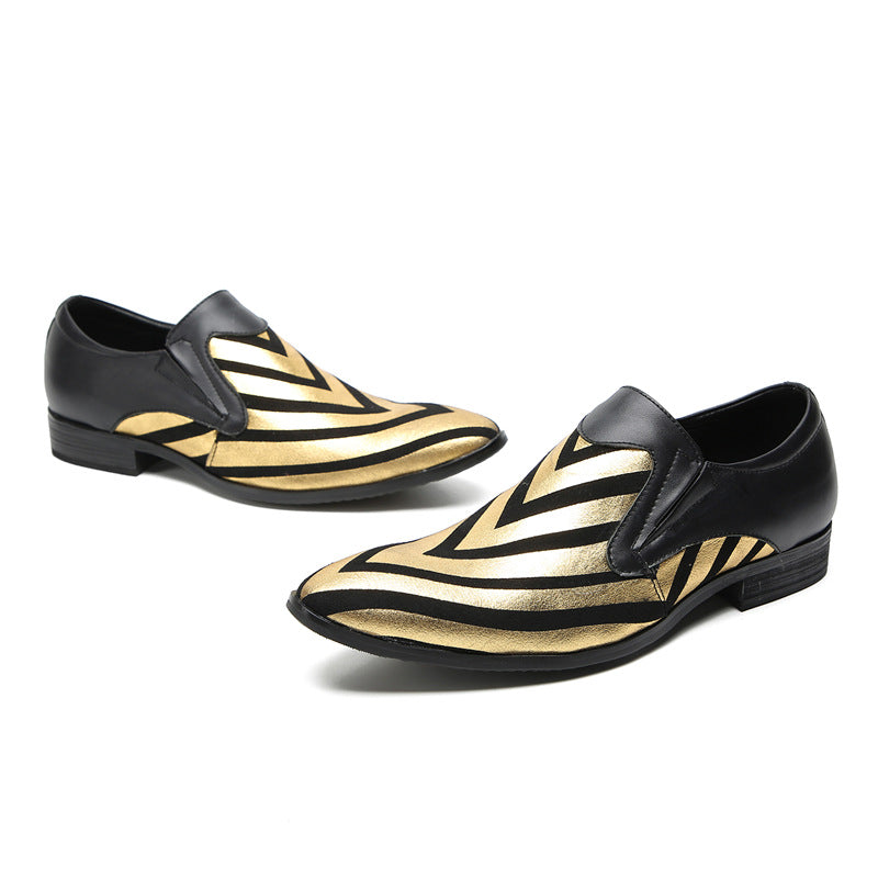 Doudou shoes, men's breathable foreign trade cowhide shoes, foot covers, trendy soft soles, casual driving lazy shoes, striped Korean shoes