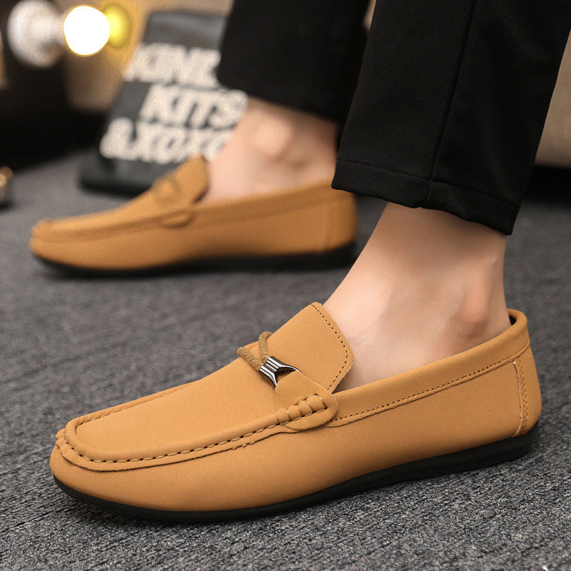 Spring and summer casual shoes trendy shoes men's foot-fitting Doudou shoes men's lazy shoes foot-fitting trend one-pedal men's shoes cloth shoes