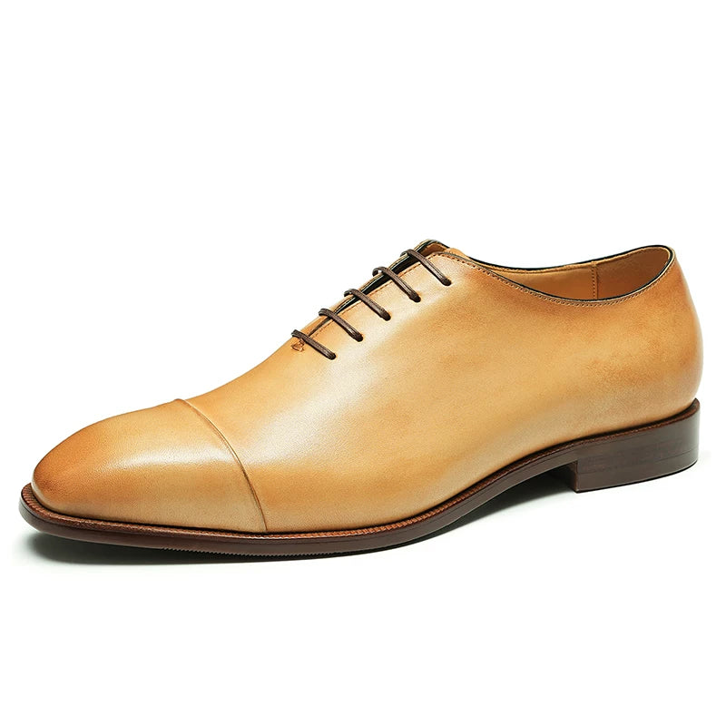 Men's Genuine Leather Oxford Shoes, Pointed Toe, Business