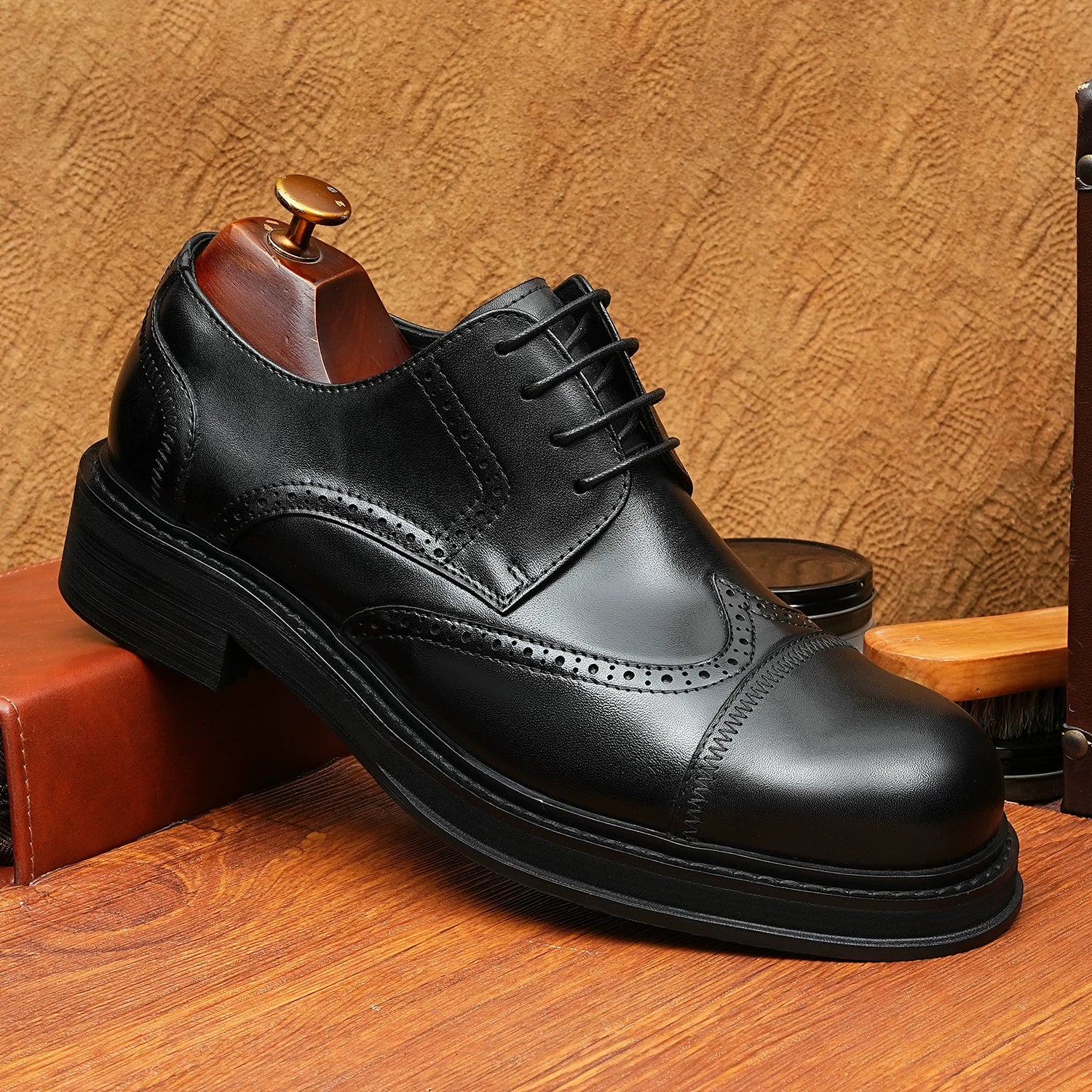 Men's Derby Shoes, Height Increasing, Business