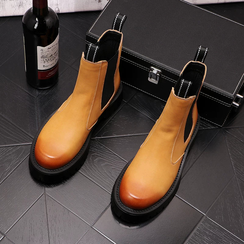 Men's Hidden-Wedge High-Top British-Style Martin Boots Autumn New