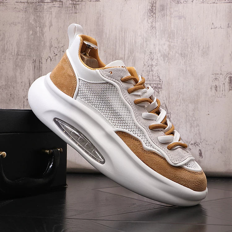 Men's Breathable Mesh Cut-Out Air-Cushion Lightweight Dad Sneakers Athletic Casual Summer