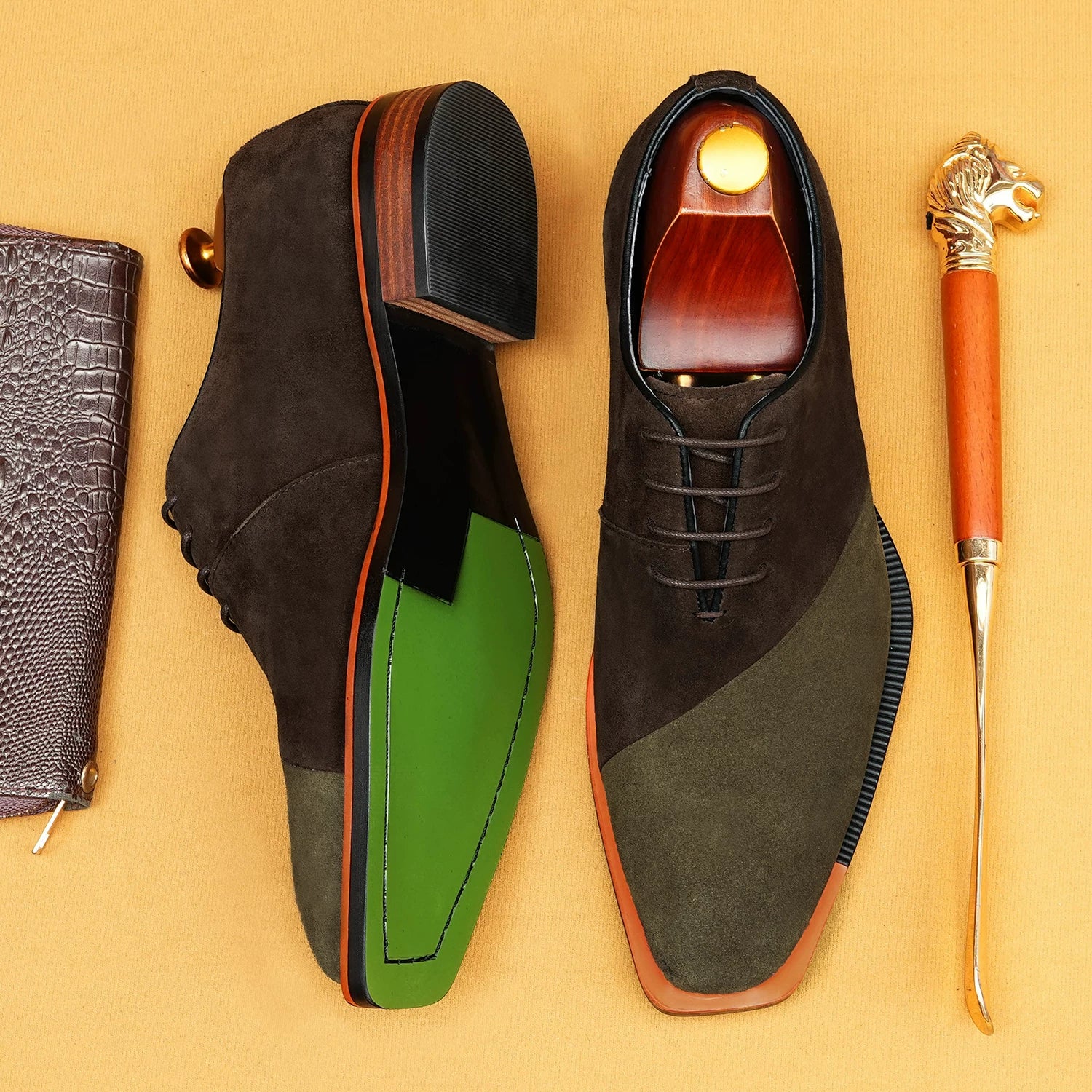 Men's Genuine Leather Oxford Shoes, Suede, Business