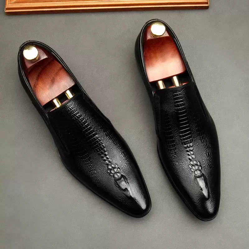 Men's Genuine Leather Wedding Shoes, Breathable, Pointed Toe