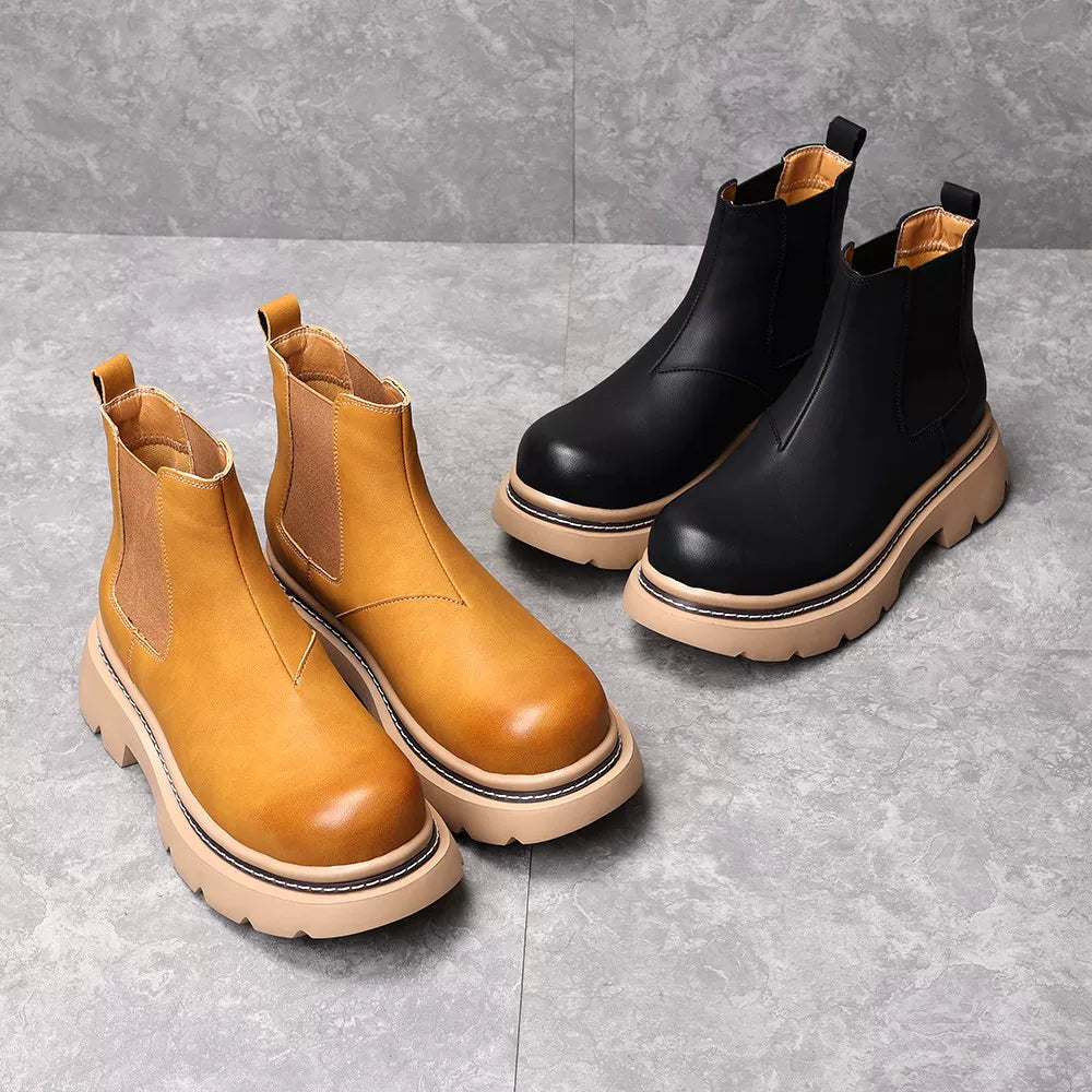 Men's Martin Boots, Height Increasing, Thick Sole