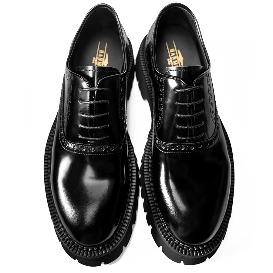 Men's Genuine Leather Leather Shoes, Height Increasing, Thick Sole