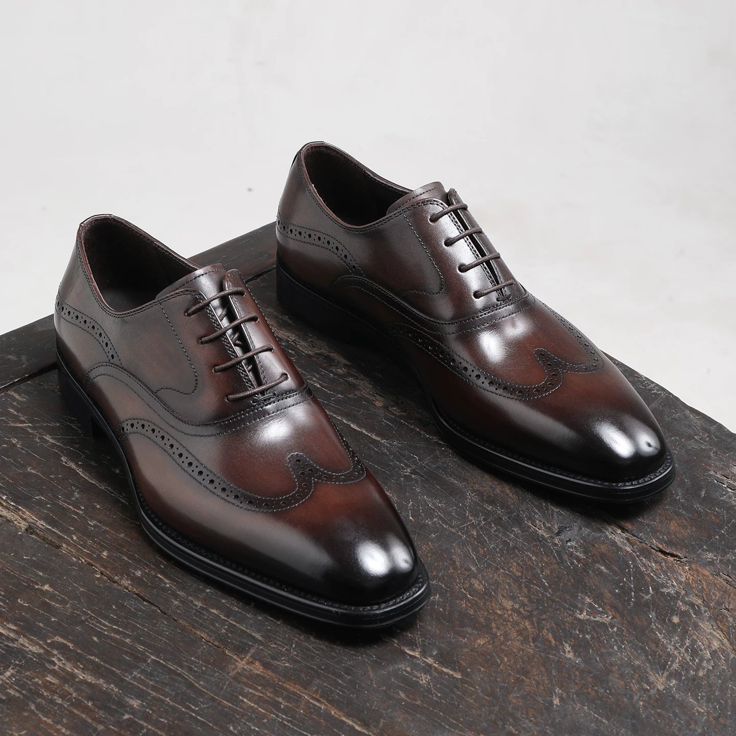 Men's Genuine Leather Oxford Shoes, Handmade, British Style
