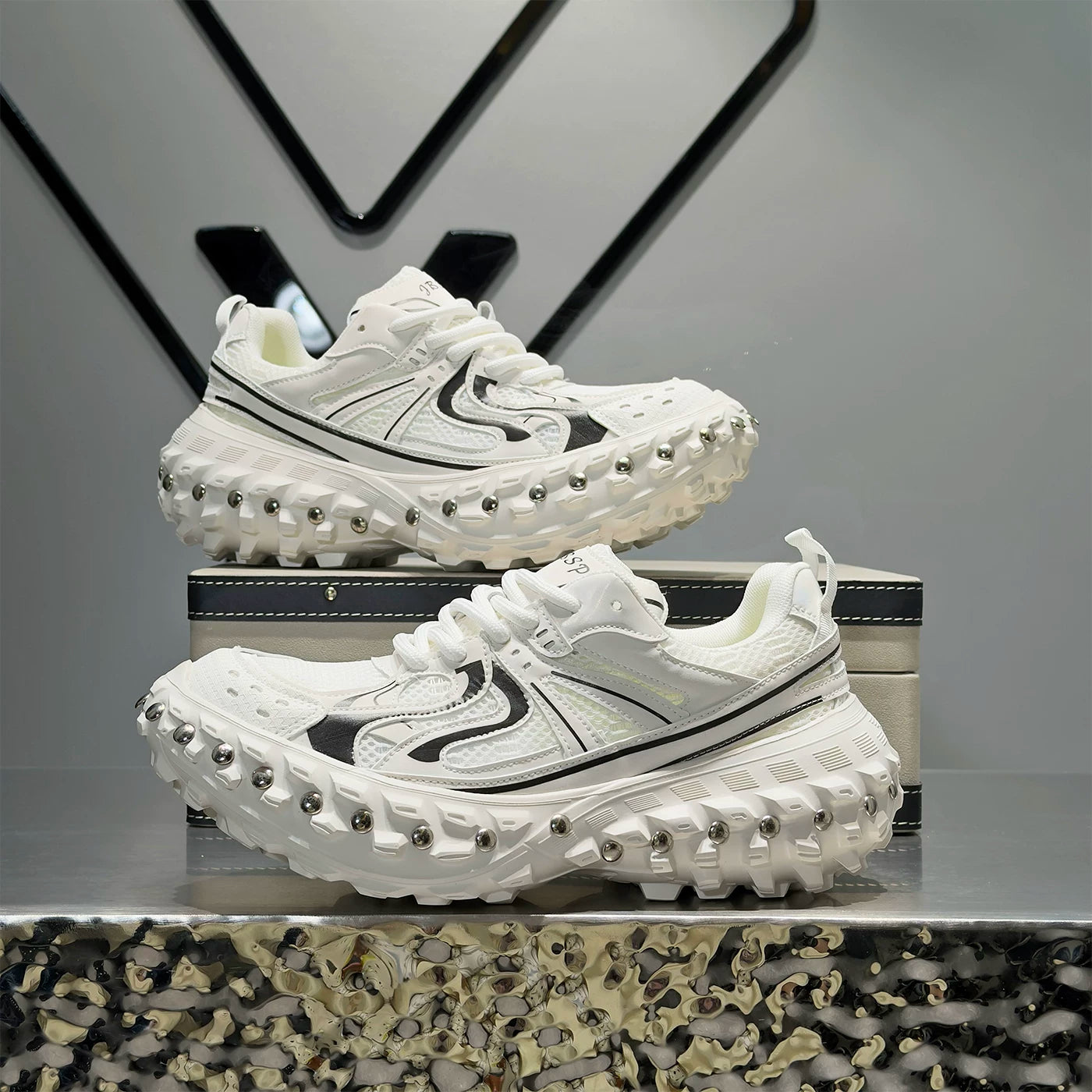Men's Height-Increasing Platform Mesh Chunky Dad Sneakers Summer