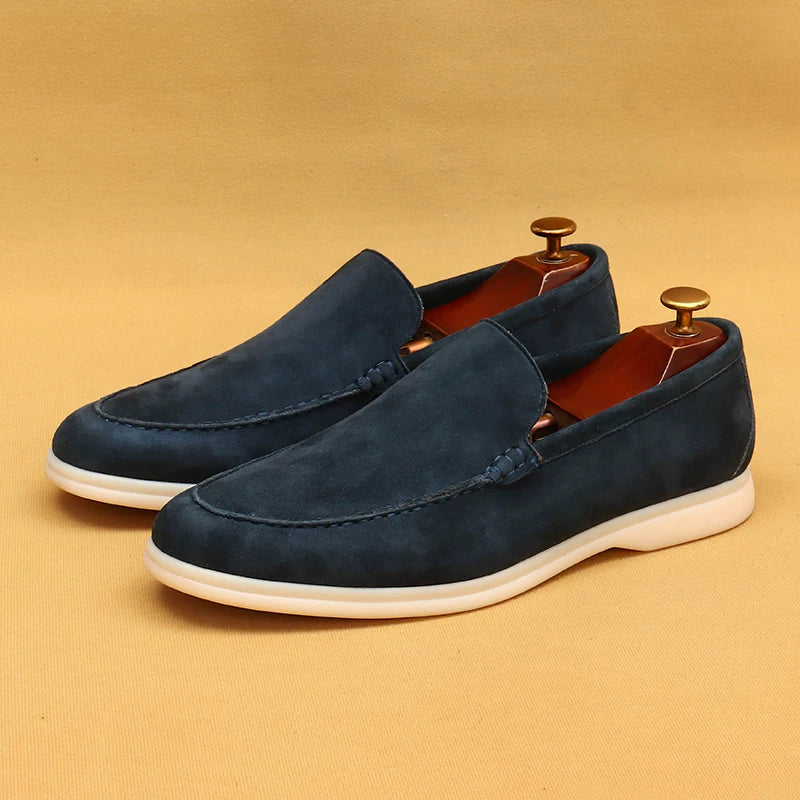 Men's Genuine Leather Loafers, Breathable, Slip-On