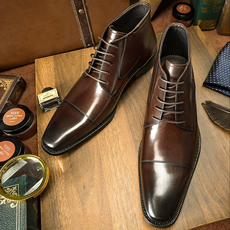Men's Genuine Leather Martin Boots, British Style, Business