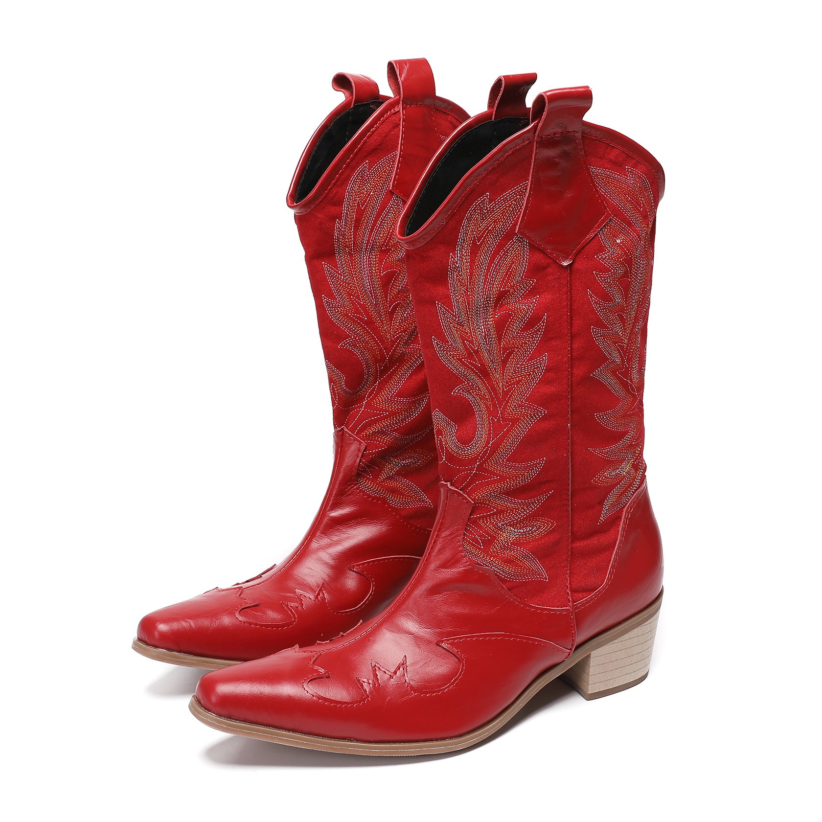 Men's Red Leather Chelsea Boots – Pointed Toe, Business – Style 21