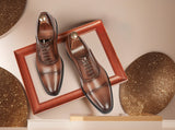 Cross-border 2026 spring/autumn three-panel leather dress shoes for men - anti-slip, business formal