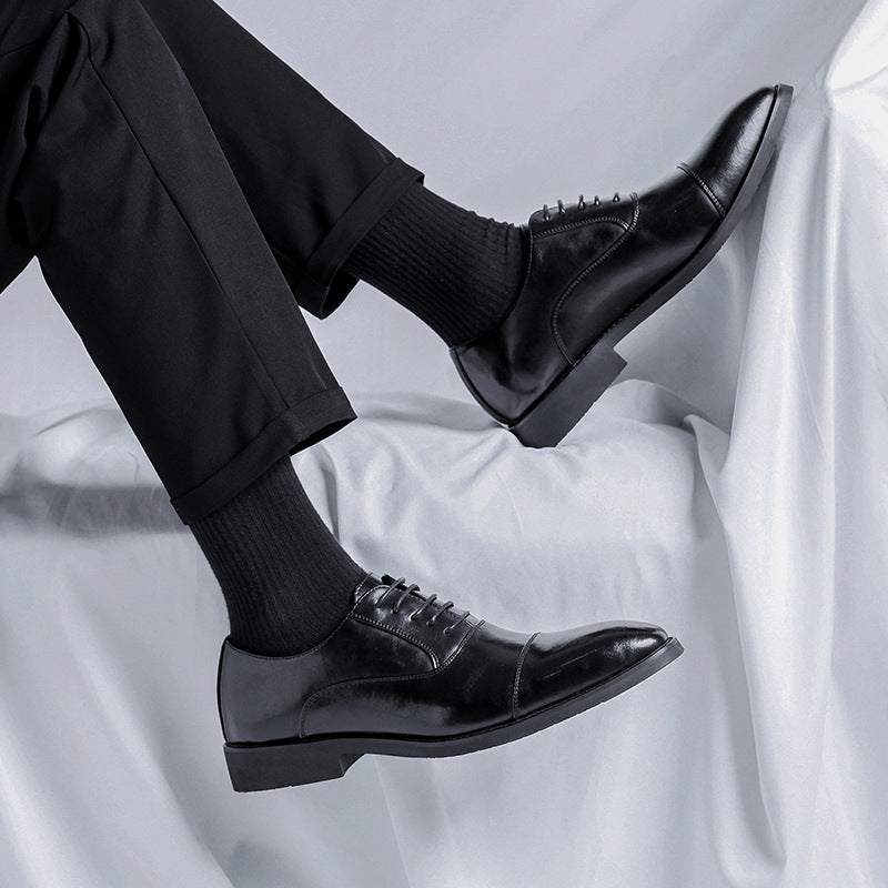 Three-joint men's leather shoes business casual formal men's shoes british suit shoes men's groom we